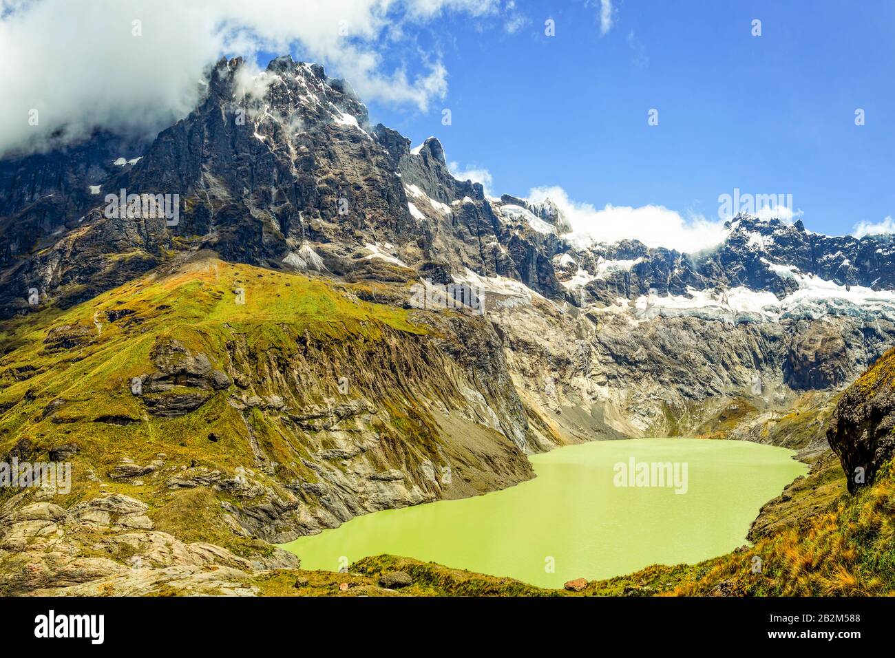 El Altar Volcano In Sangay National Park Ecuador Composite Image Stock Photo