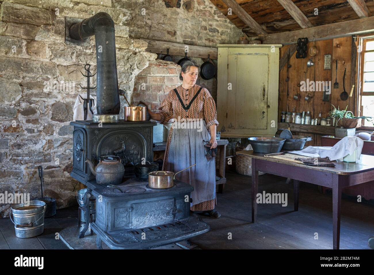Pioneer Village early settlers Stock Photo