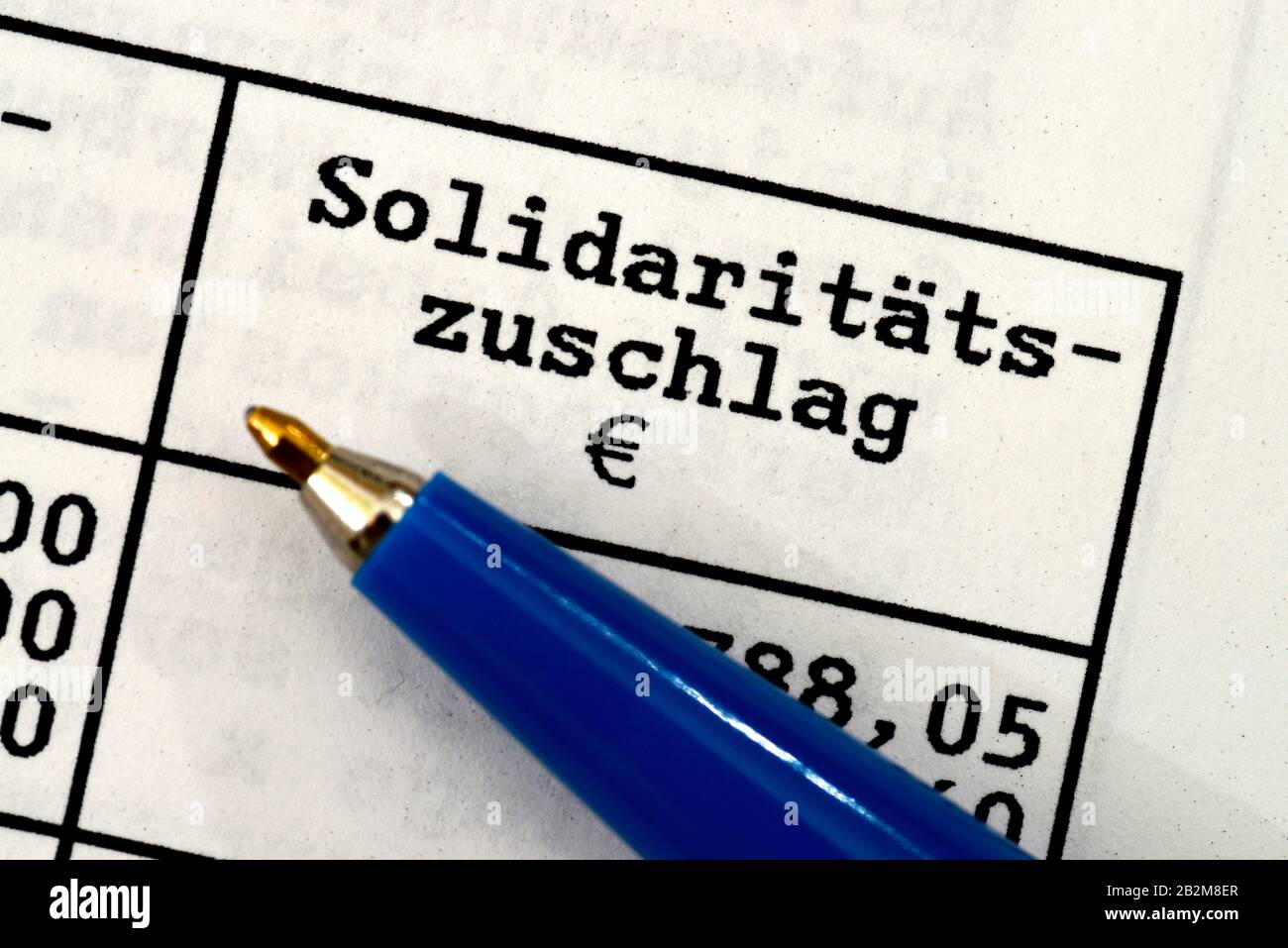 Bescheid Solidaritaetszuschlag Stock Photo