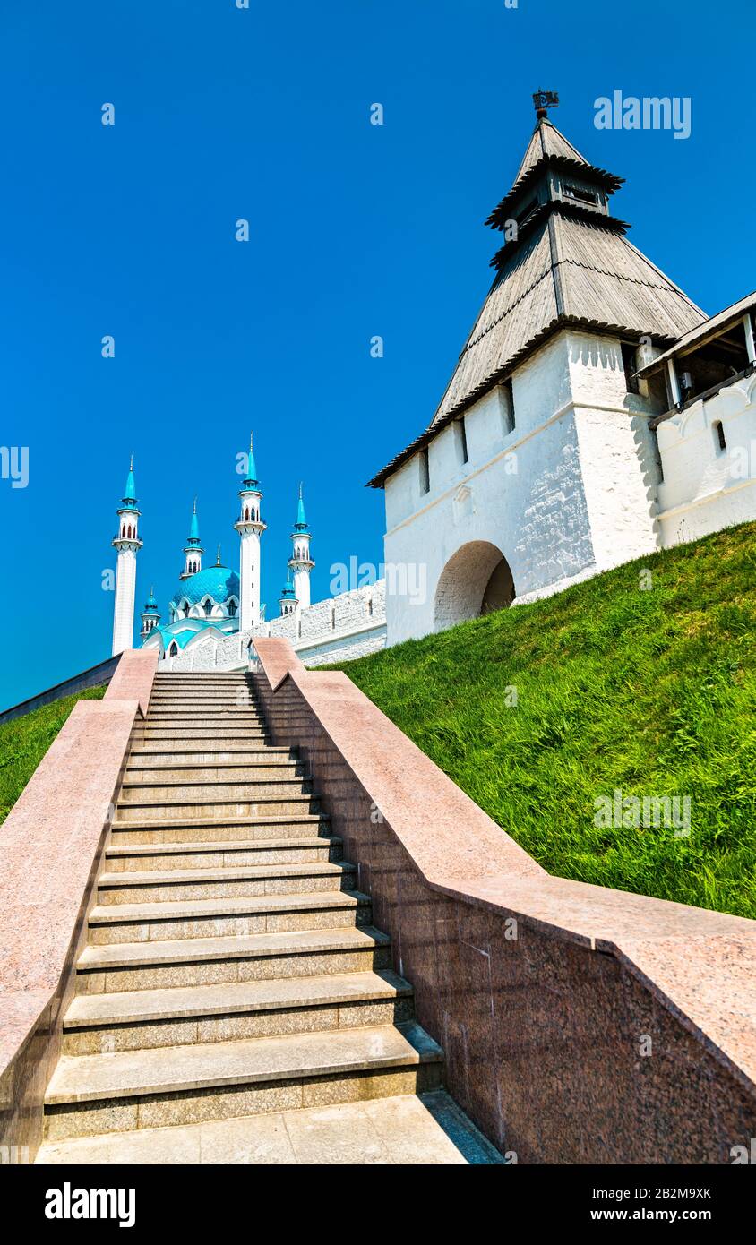 Fortifications of Kazan Kremlin in Russia Stock Photo