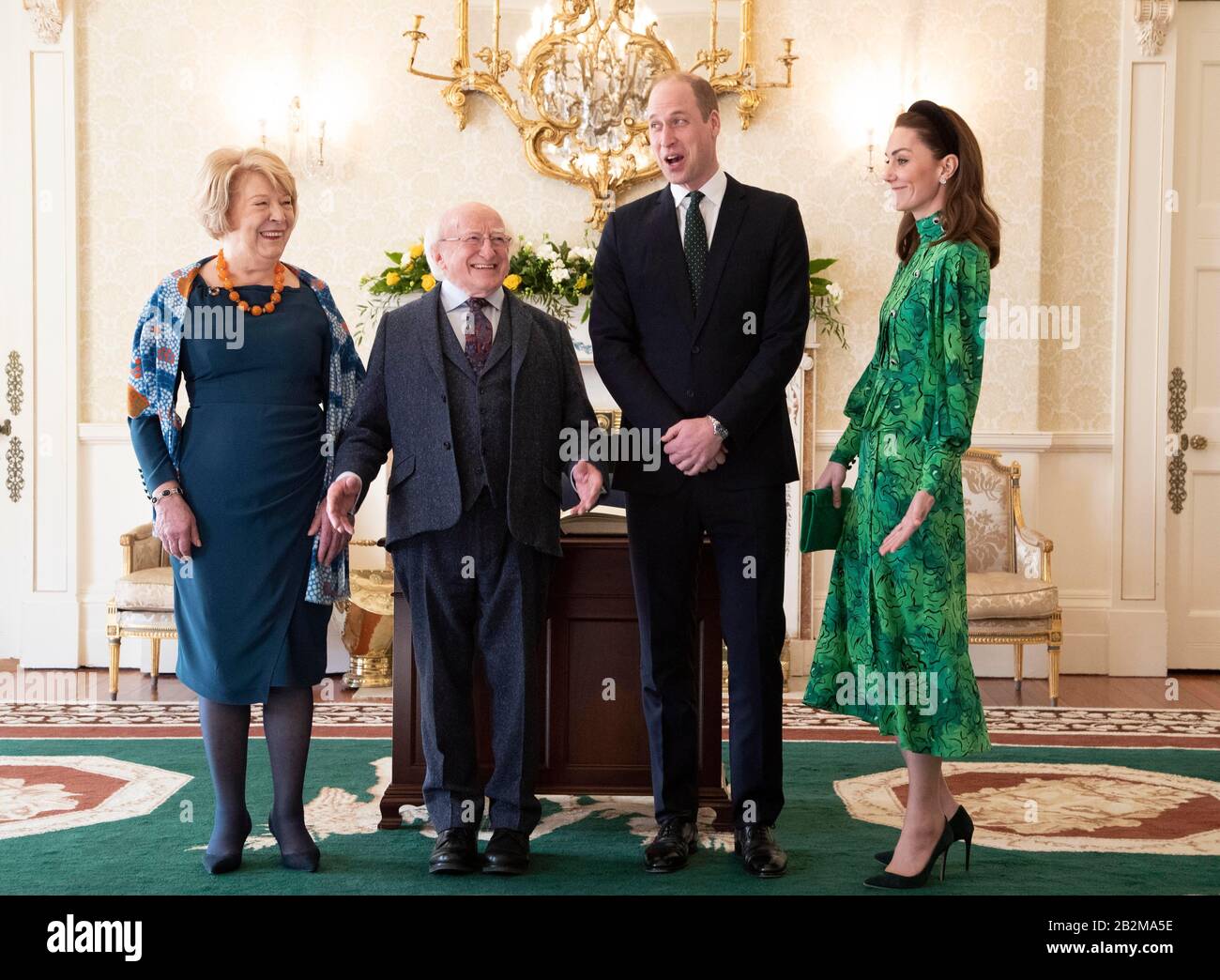 The Duke and Duchess of Cambridge meet with the President of Ireland