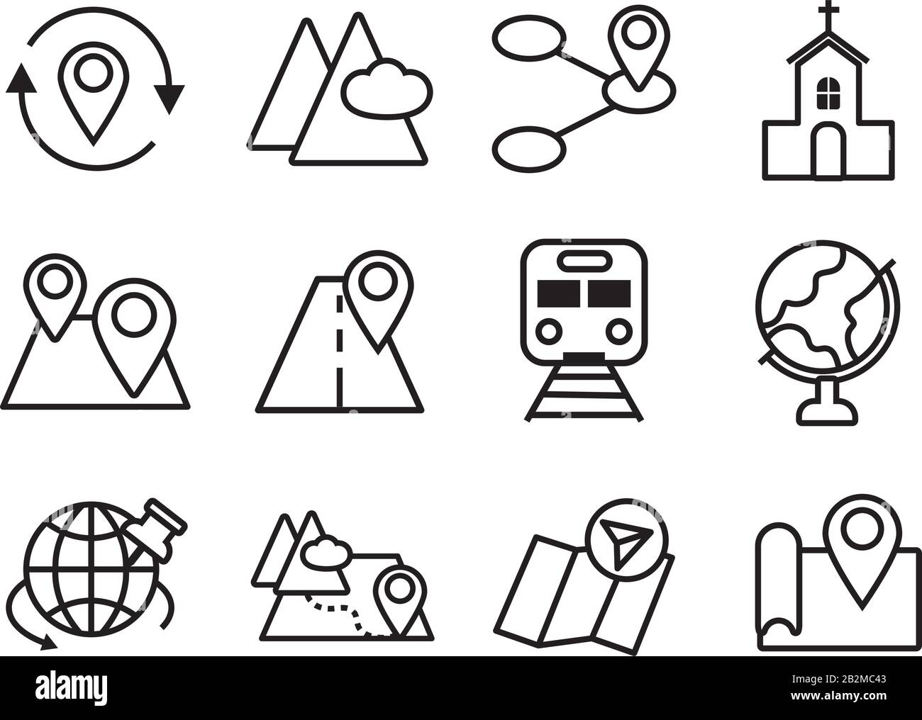 bundle of map line icons Stock Vector Image & Art - Alamy