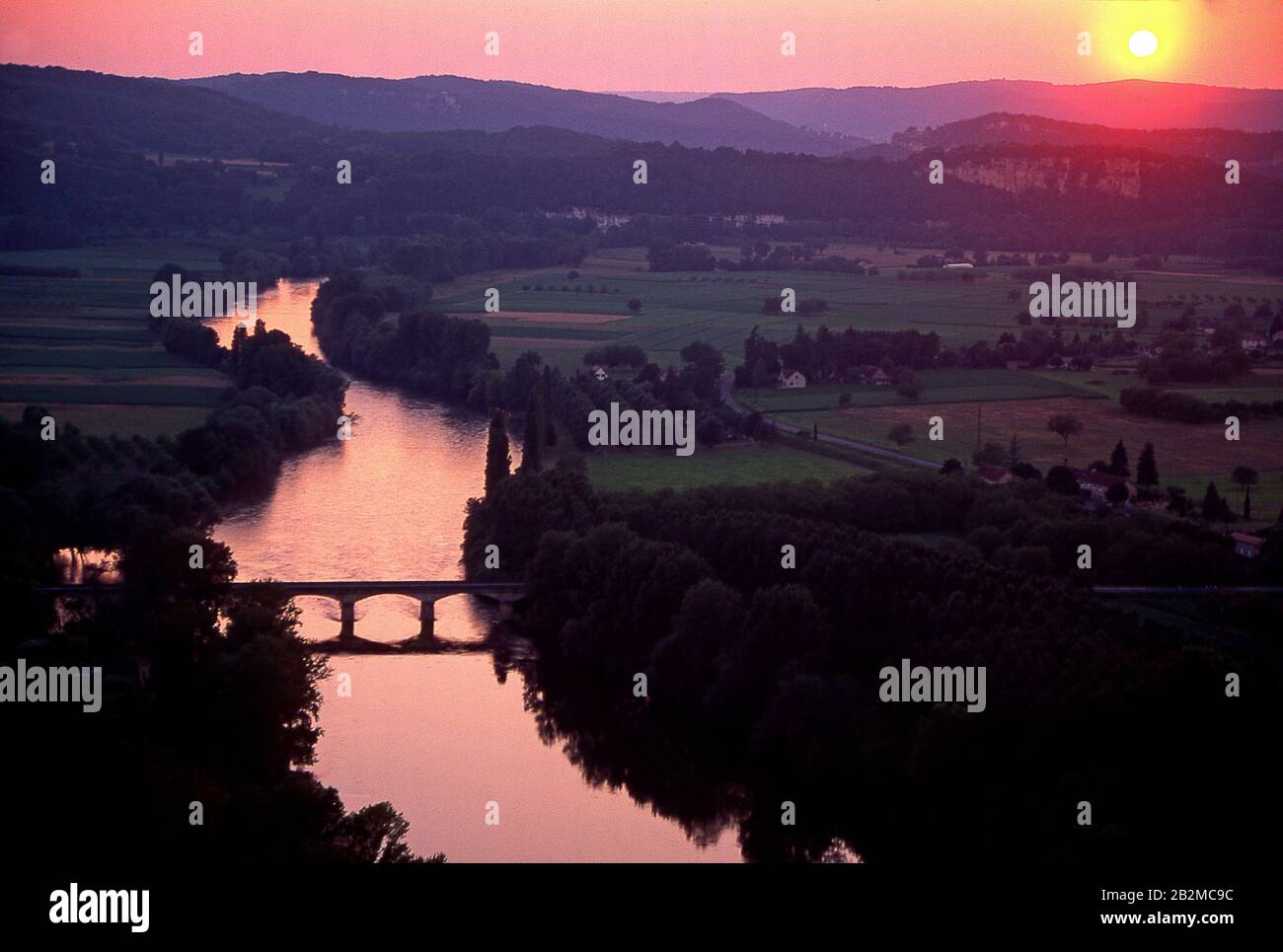 River Dordogne seen from Domme, Dordogne,  Nouvele-Aquitaine, France, Europe Stock Photo
