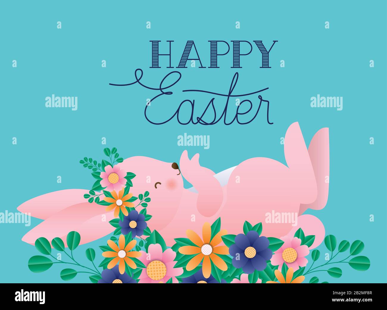 Happy easter rabbit with egg vector design Stock Vector Image & Art - Alamy