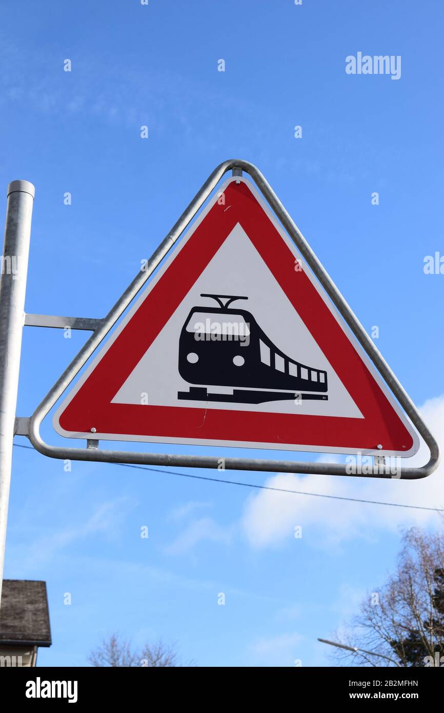 German Railroad Crossing Sign High Resolution Stock Photography And Images Alamy