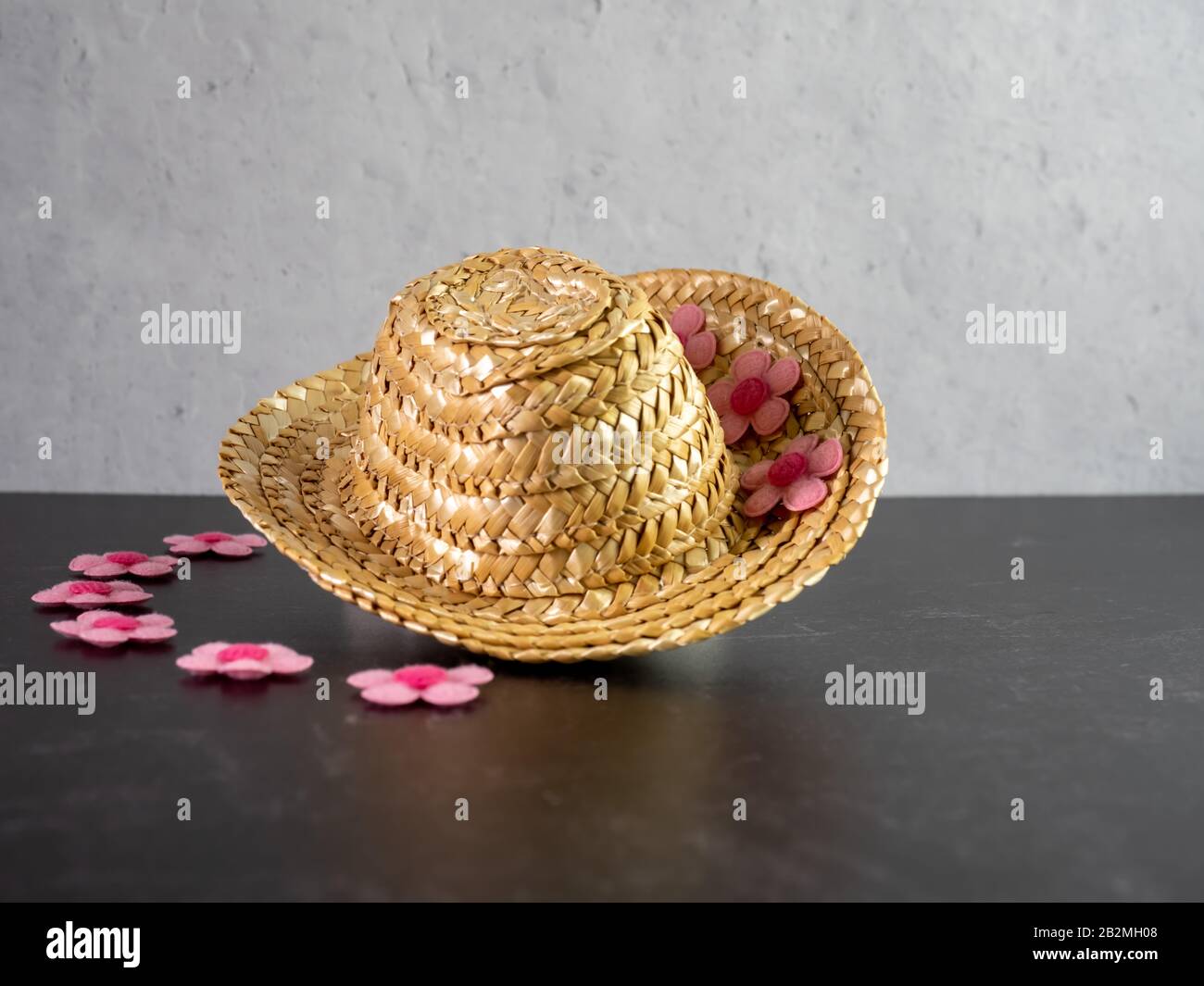 Straw Cowgirl Hat with pink felt 