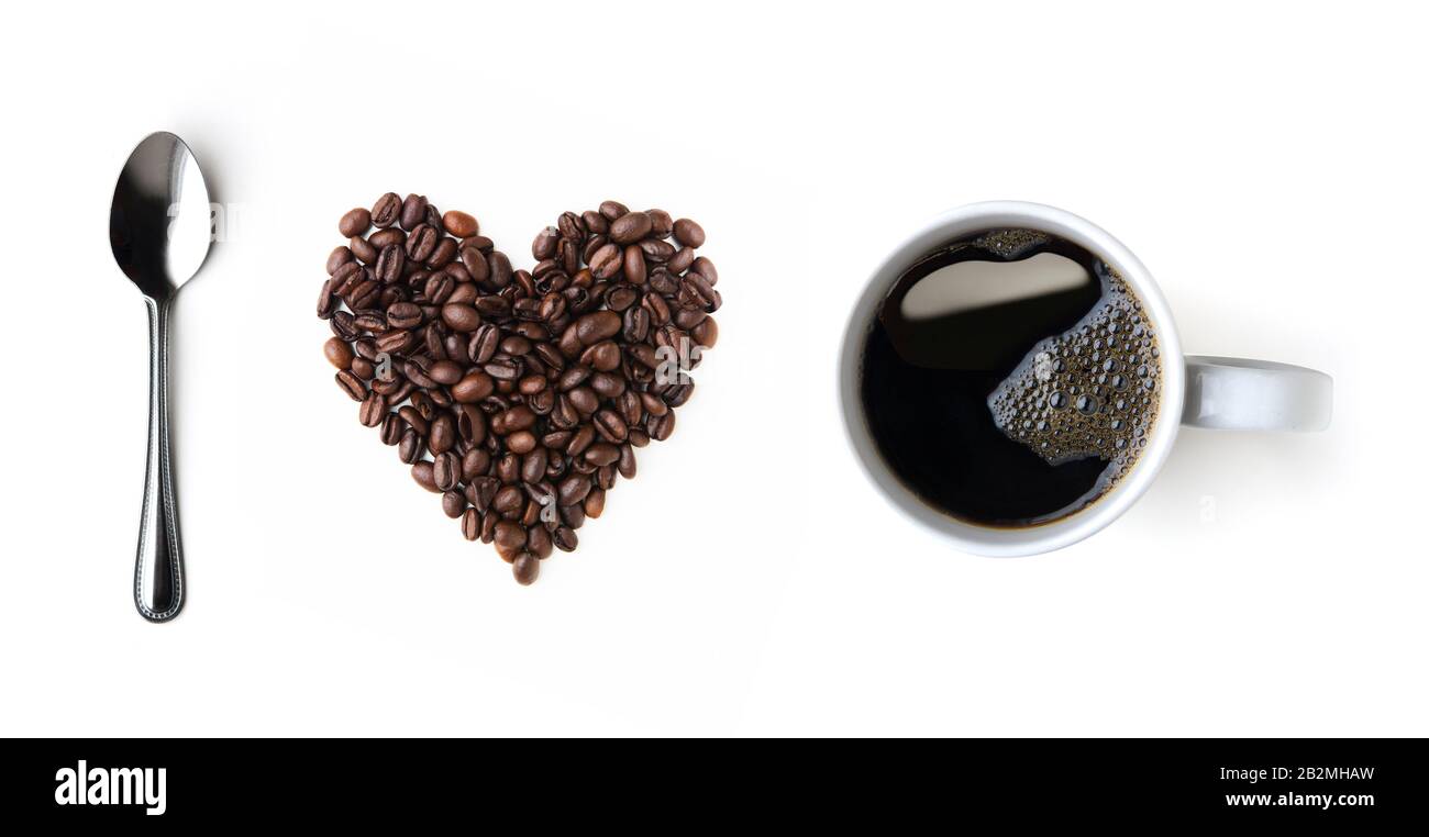 I heart coffee creative concept Stock Photo