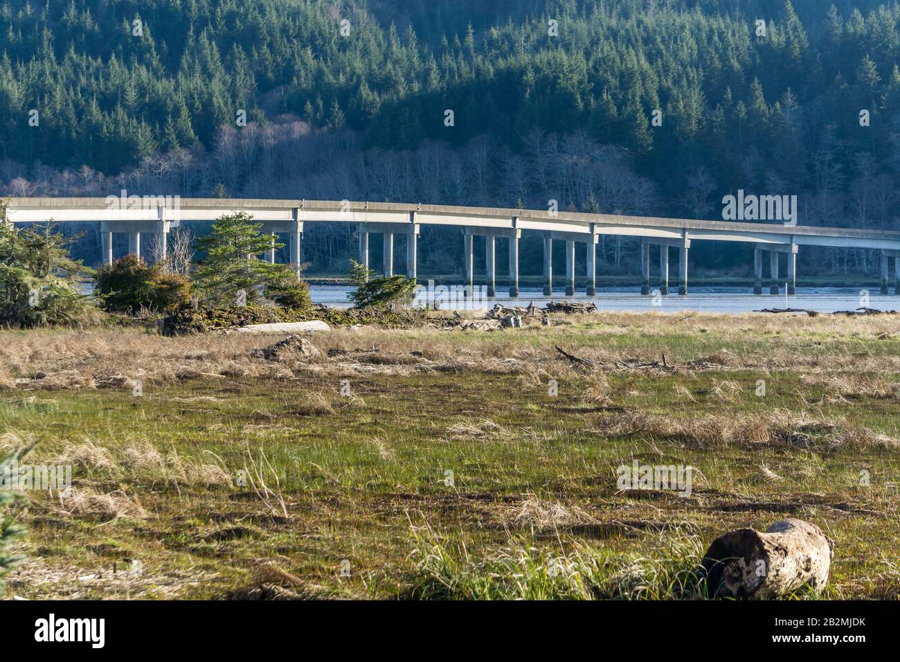 A view of the Naselle River Bridge in Washington State Stock Photo Alamy