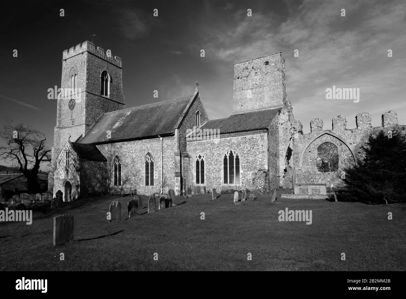 View of Weybourne Priory and All Saints Church, Weybourne village, North Norfolk, England, UK Stock Photo