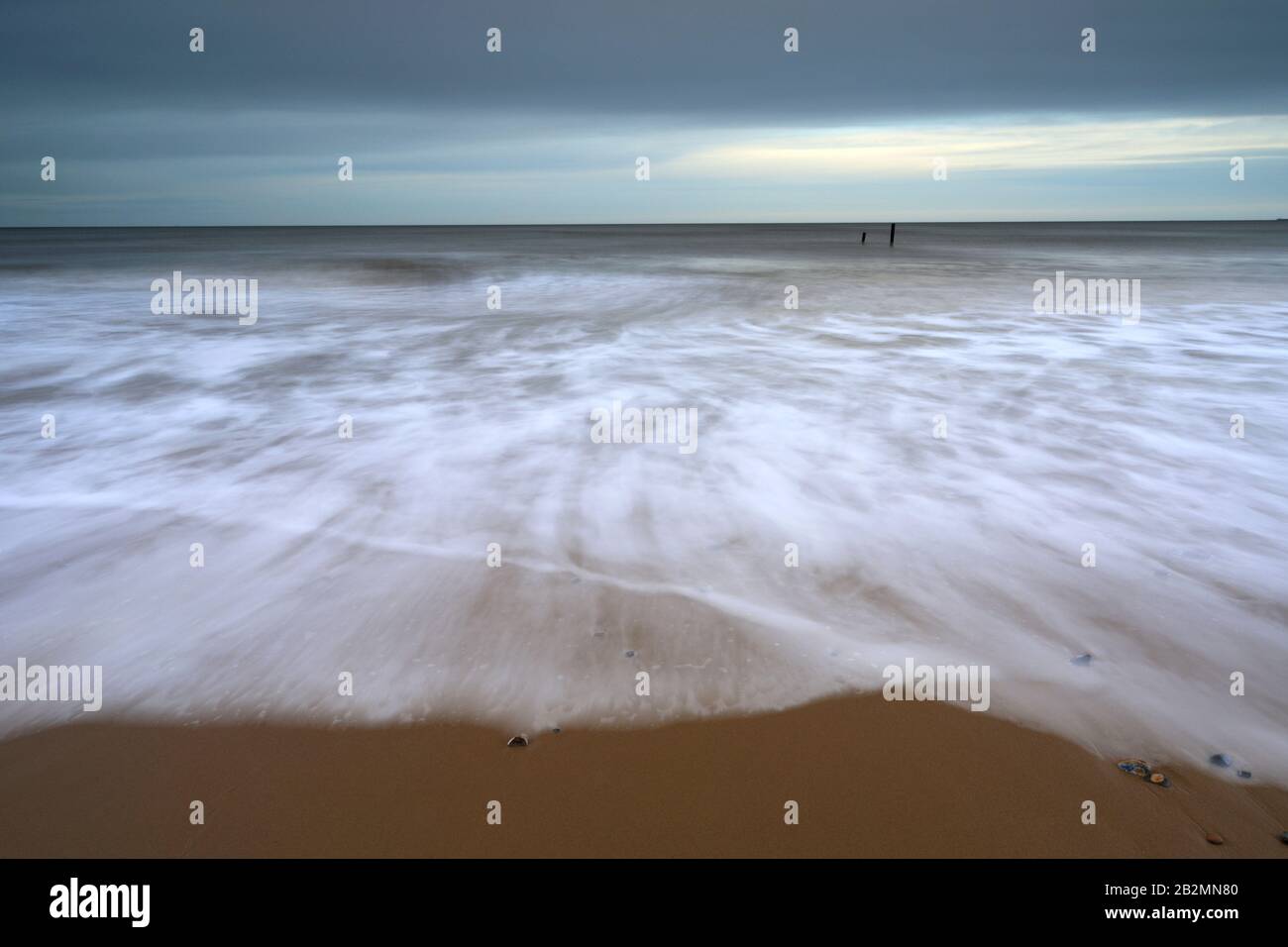 The sea defences at Happisburgh beach, Happisburgh village, North Norfolk Coast, England, UK Stock Photo