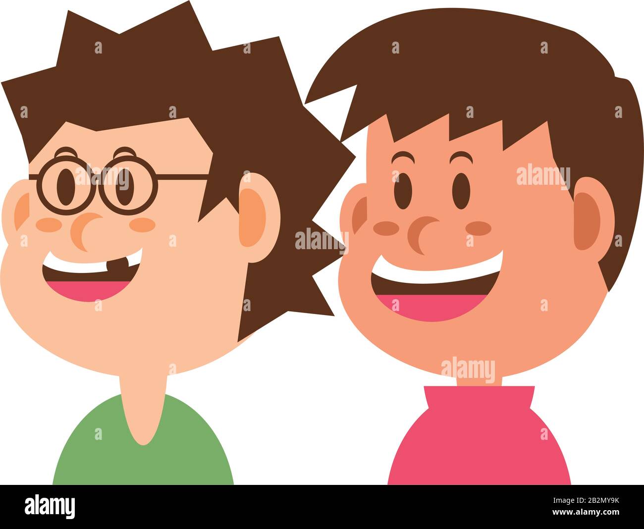 boys smiling on white background vector illustration design Stock ...