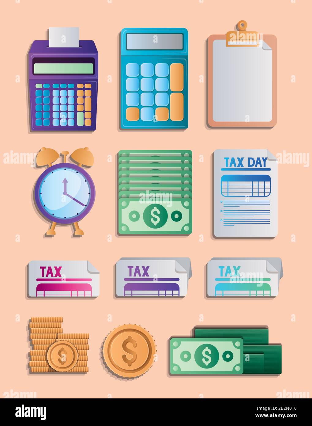 tax day set vector design Stock Vector Image & Art - Alamy