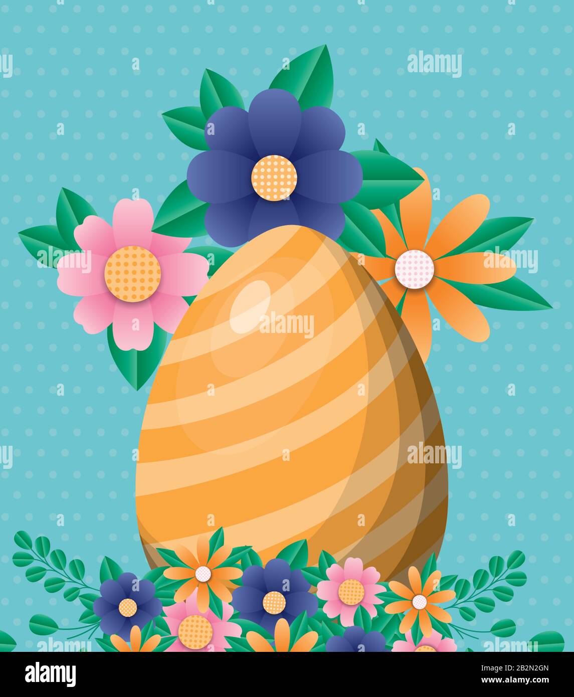 Happy easter egg and flowers vector design Stock Vector Image & Art - Alamy