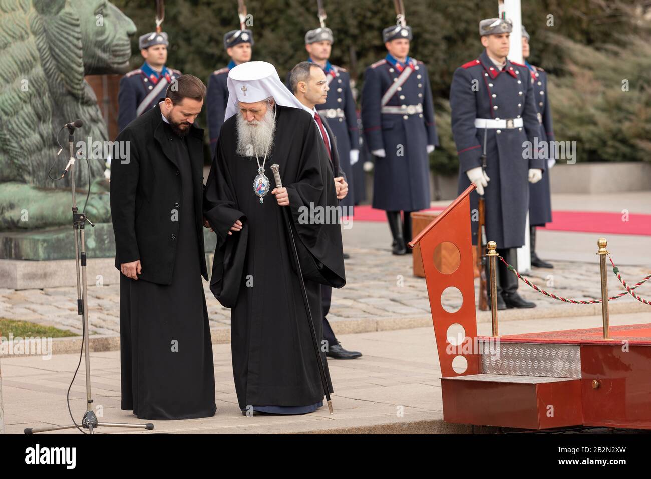 Sofia, Bulgaria - March 03, 2020: Bulgarian Patriarch Neophyte celebrates Bulgaria's liberation from the Ottoman yoke. March 03, 2020 in Sofia, Bulgar Stock Photo
