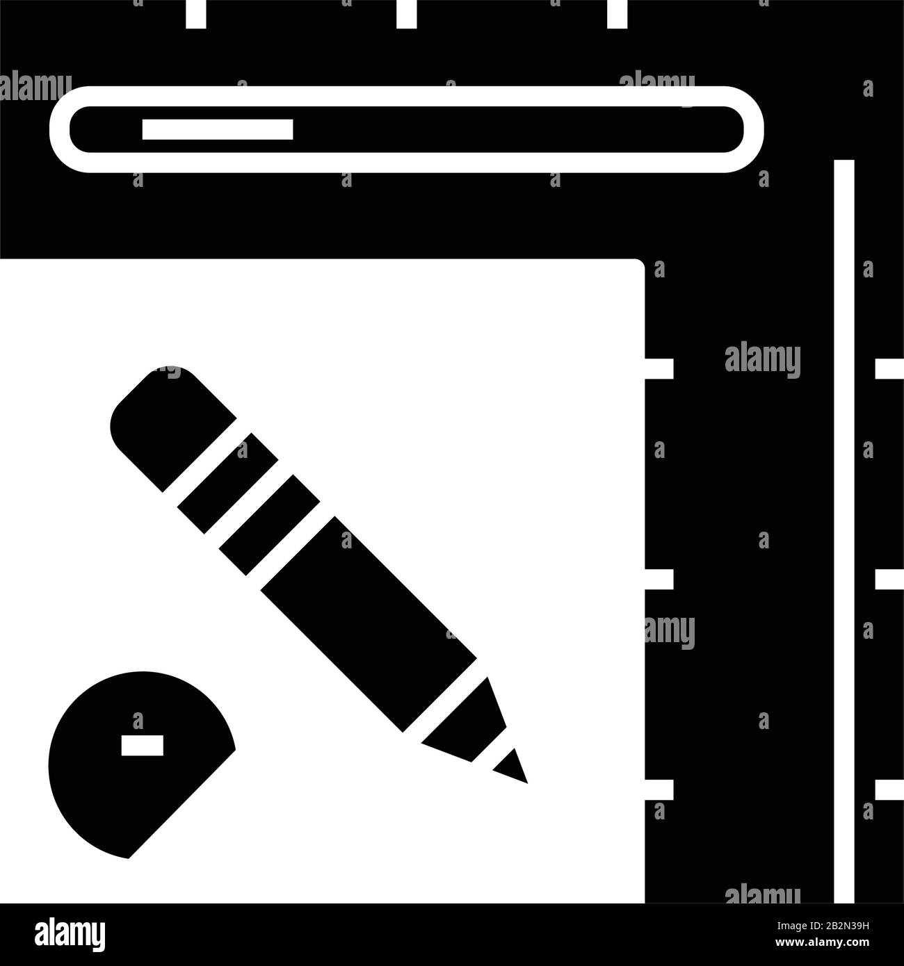 Measure tool black icon, concept illustration, vector flat symbol, glyph sign. Stock Vector