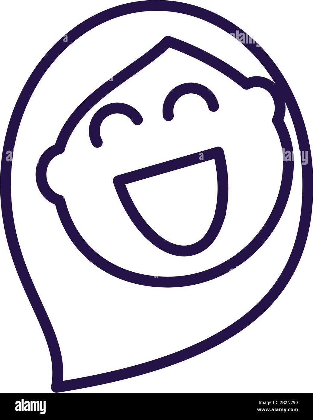 cartoon woman laughing over white background, line style icon, vector ...