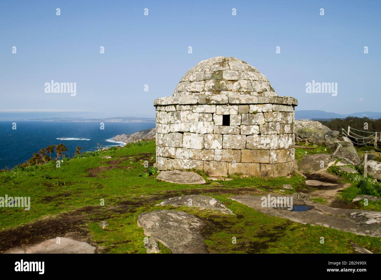 Old sentry in Monte do Facho, Galicia, Spain Stock Photo