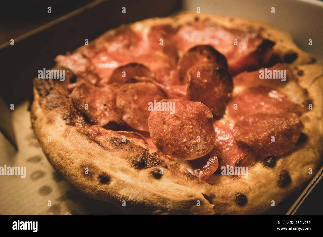 Mini Personal Pepperoni Pizza Stock Photo Alamy