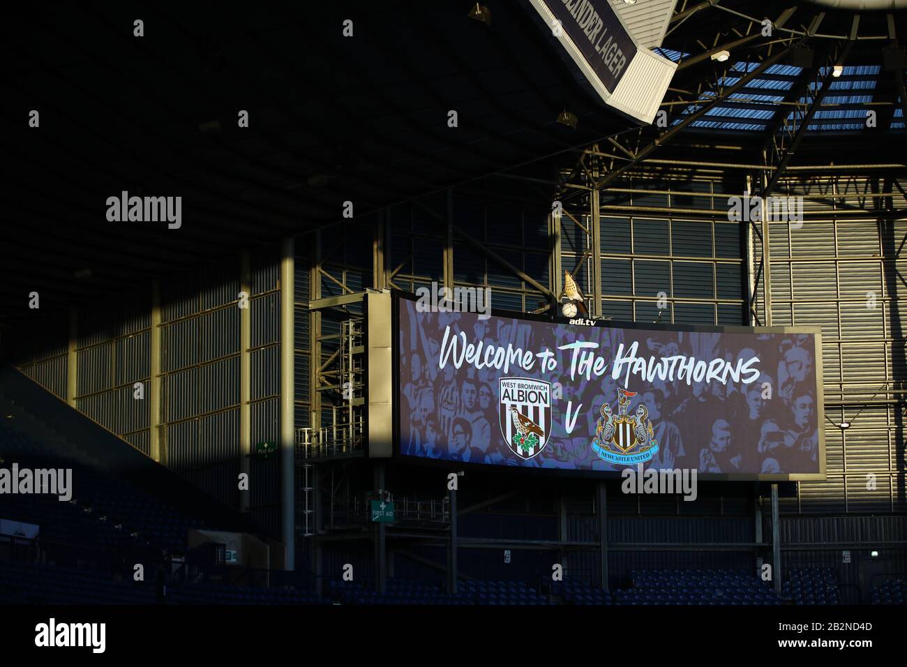 A general view of the stadium during the FA Cup fifth round match at The Hawthorns, West Bromwich. Stock Photo