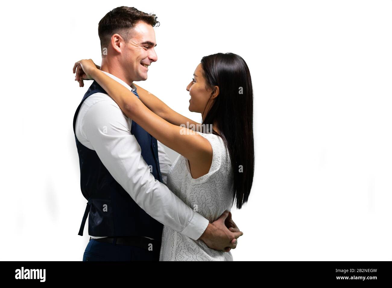 Couple dancing on their wedding day Stock Photo