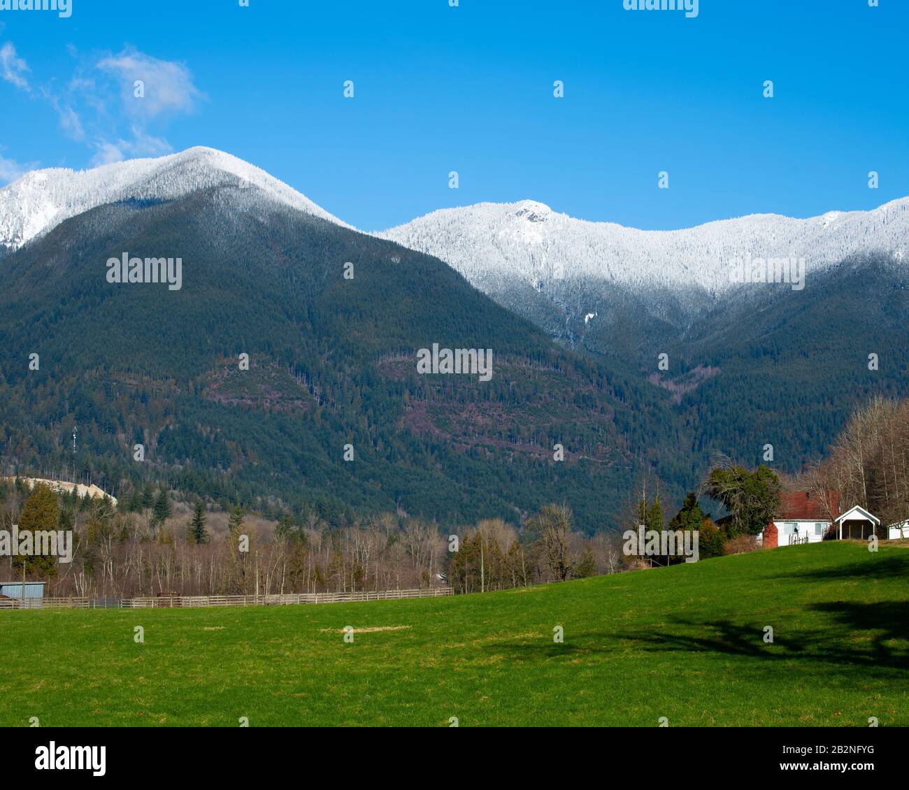 Agricultural land near Deroche, British Columbia, Canada Stock Photo
