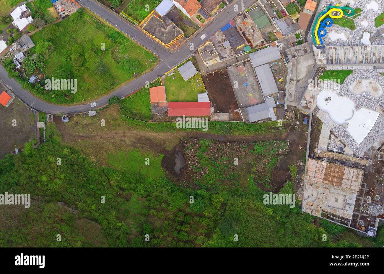 Banos De Agua Santa Aerial Panorama Tungurahua Province Ecuador South