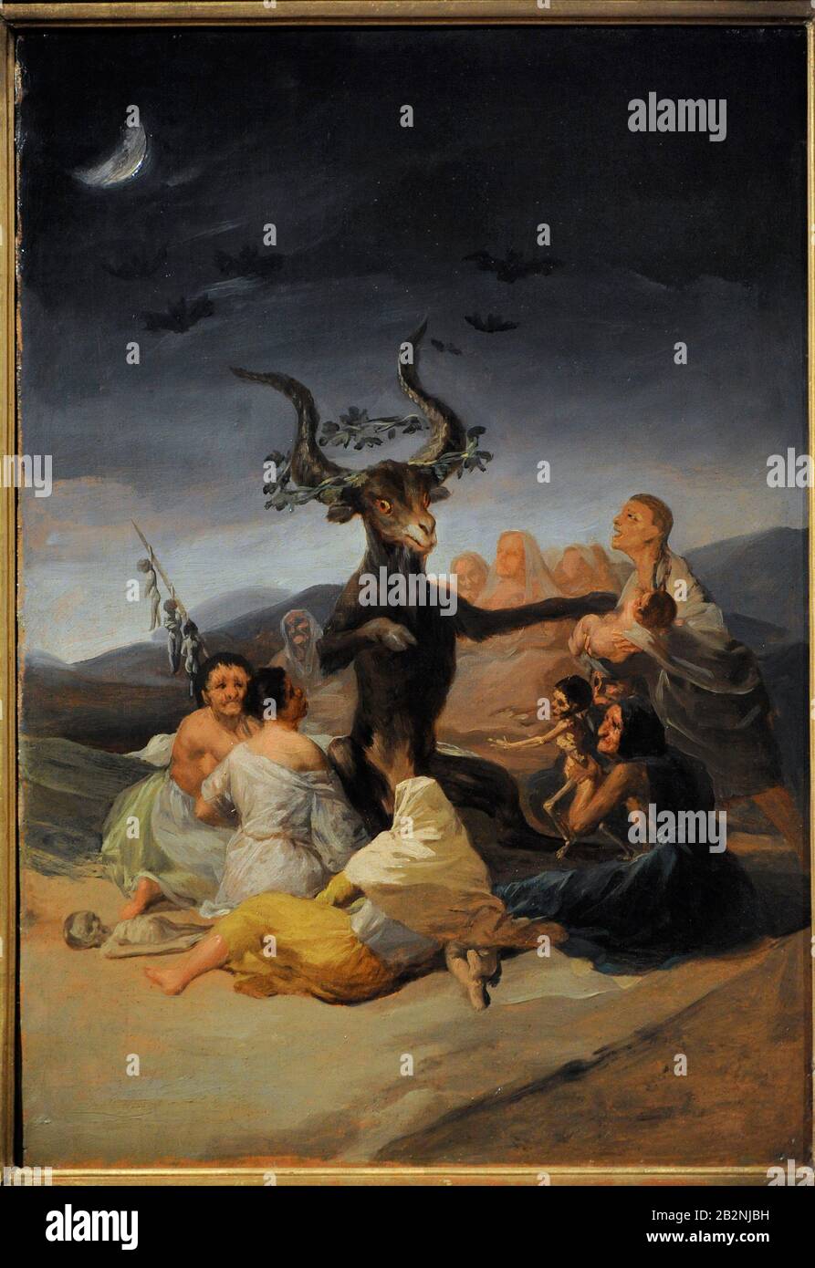 Francisco de Goya y Lucientes (1746-1828). Spanish painter. The Witches Sabbath, 1797-1798. Lazaro Galdiano Museum. Madrid. Spain. Stock Photo