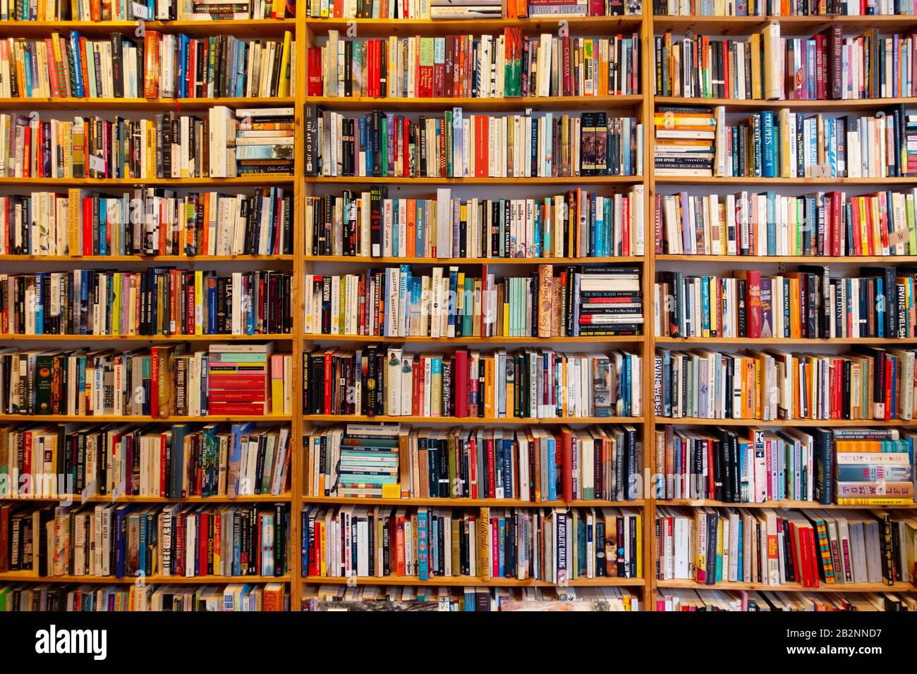 Rows of second hand books in St GeorgeÕs book shop in Prenzlauer Berg , Berlin, Germany Stock Photo