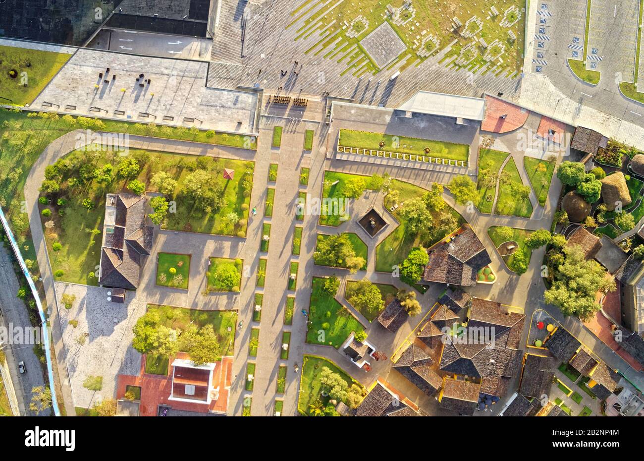 Parking Lot Entrance And Statues Alley At Center Of The World City In