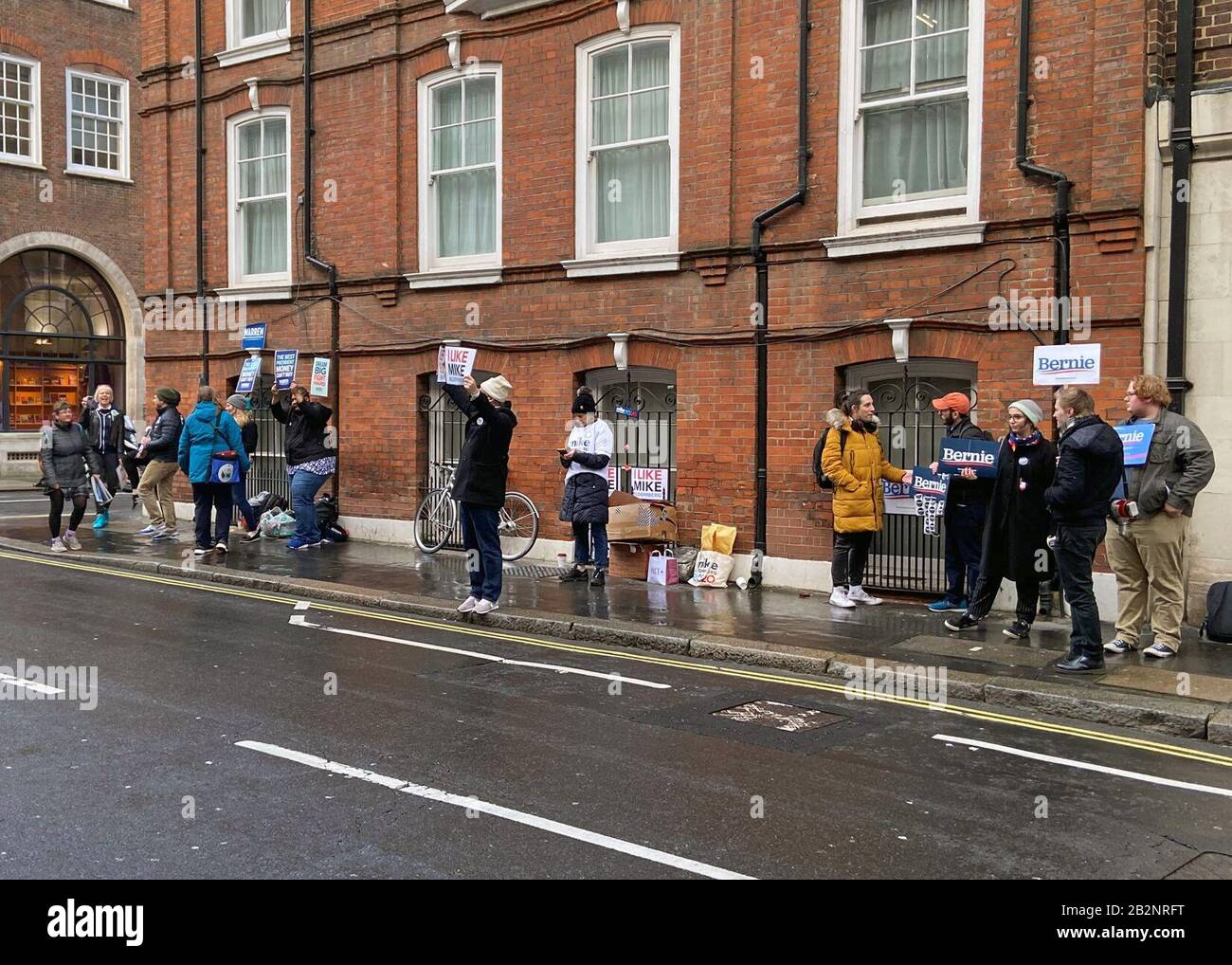 Democratic voters outside the Abbey Centre in central London, as voters went to the polls on Super Tuesday. Stock Photo