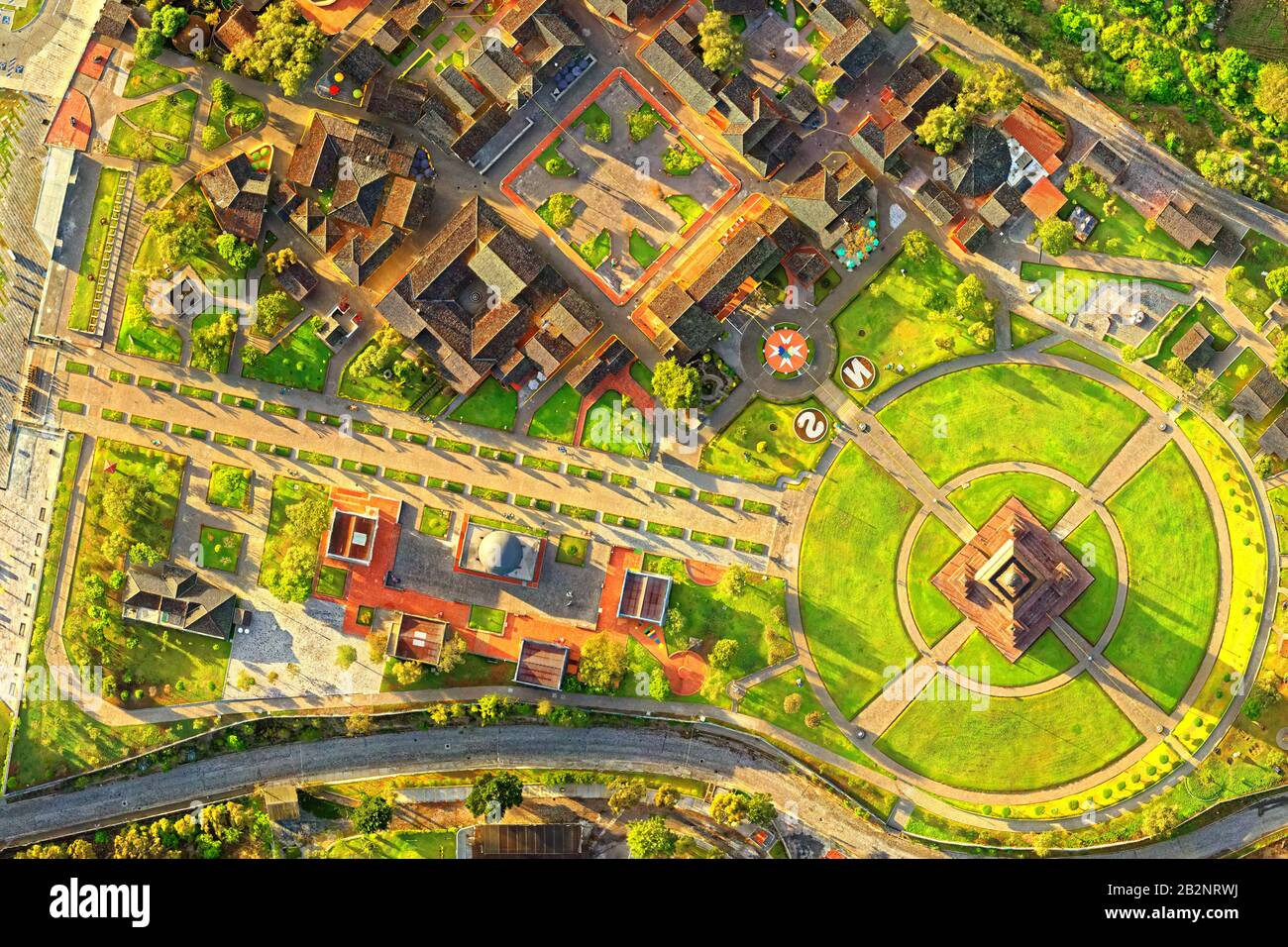 City Mitad Del Mundo Center Of The World Village Aerial View Of The