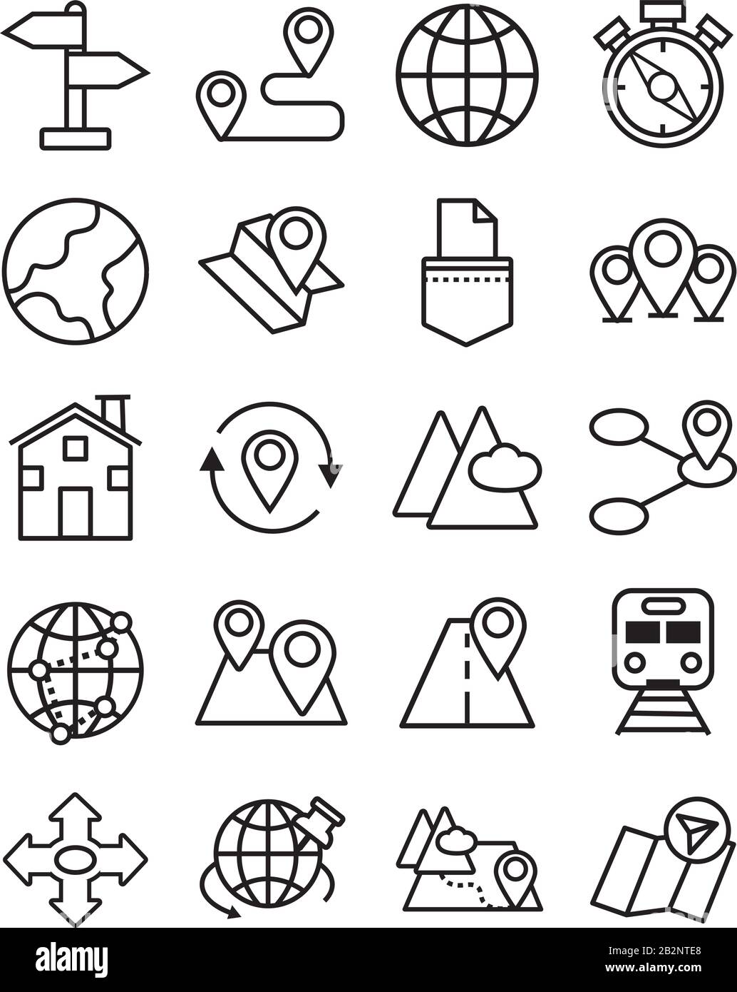 bundle of map line icons Stock Vector Image & Art - Alamy