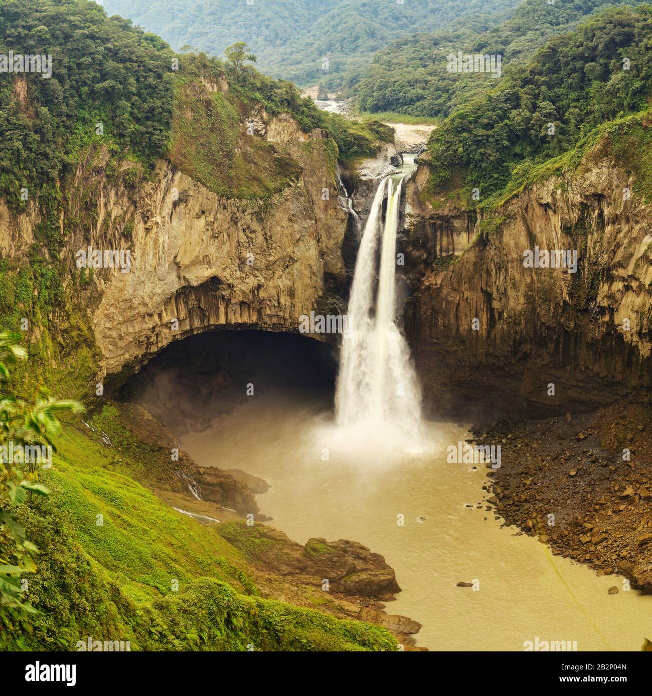San Rafael Waterfall In Ecuador Coca Codo Sinclair Project Stock