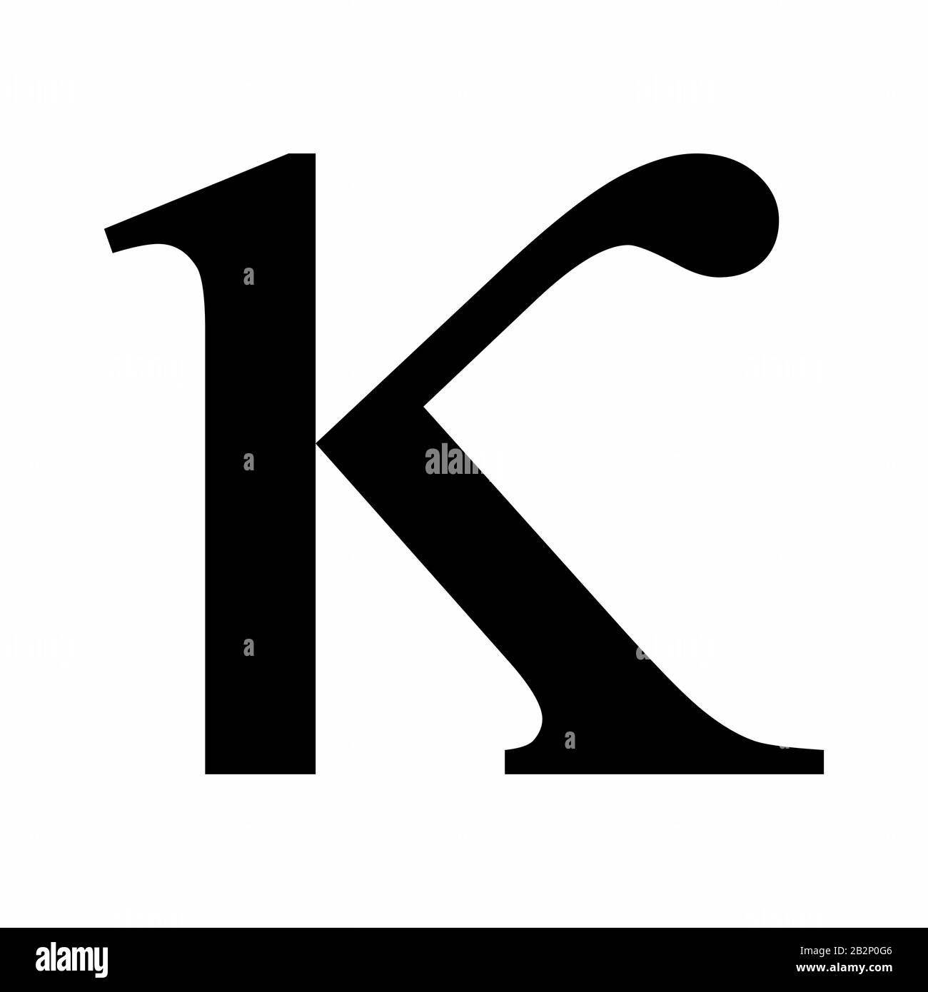 Kappa Greek letter icon Stock Vector
