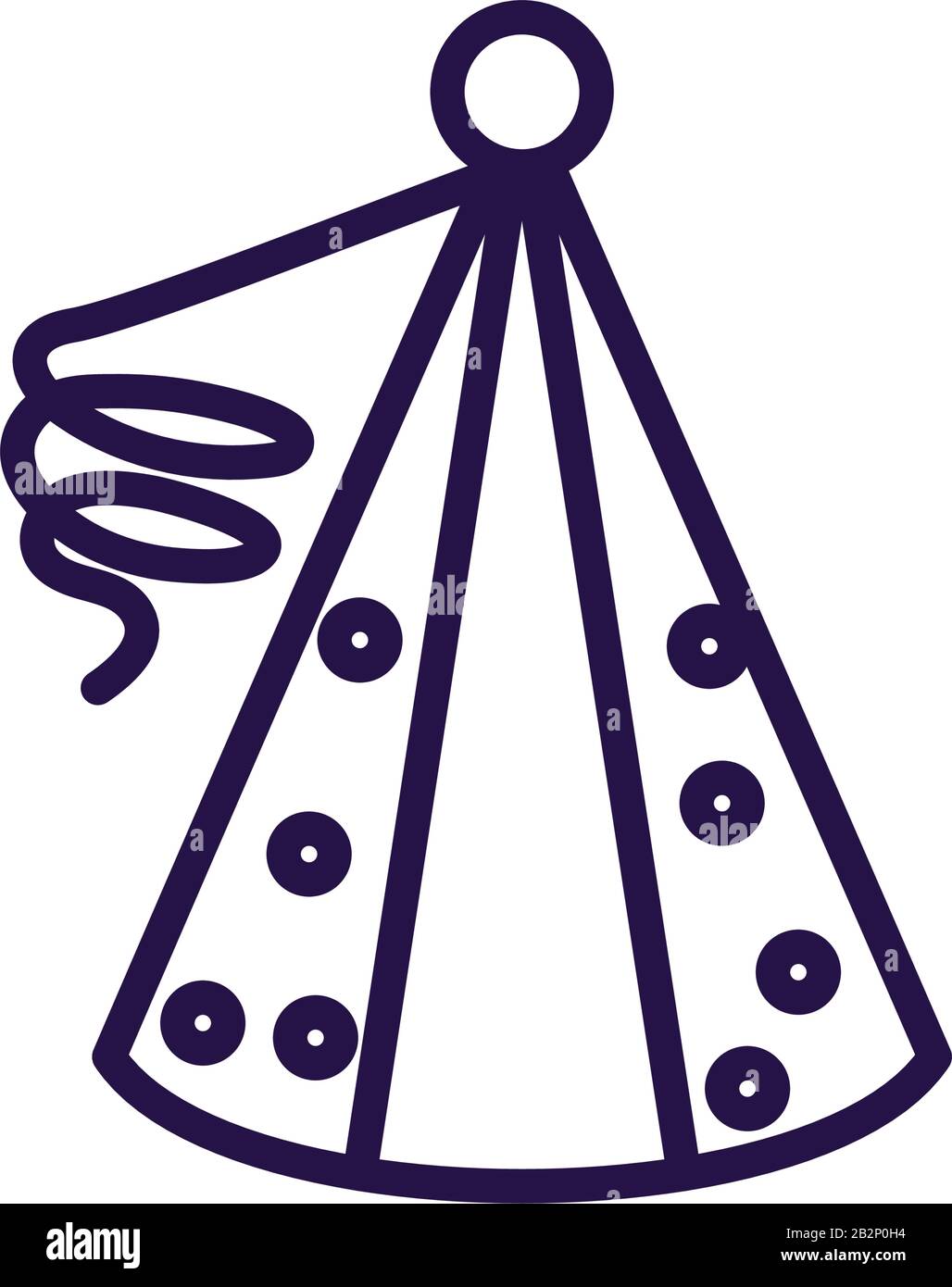 party hat over white background, line style icon, vector illustration Stock Vector