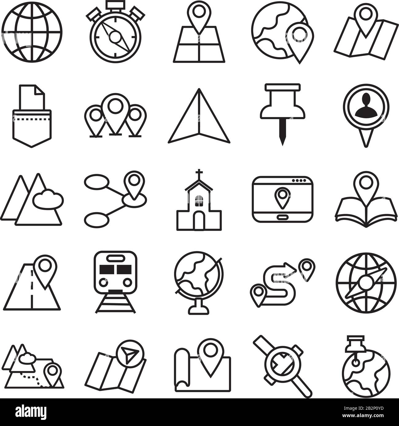 bundle of map line icons Stock Vector Image & Art - Alamy