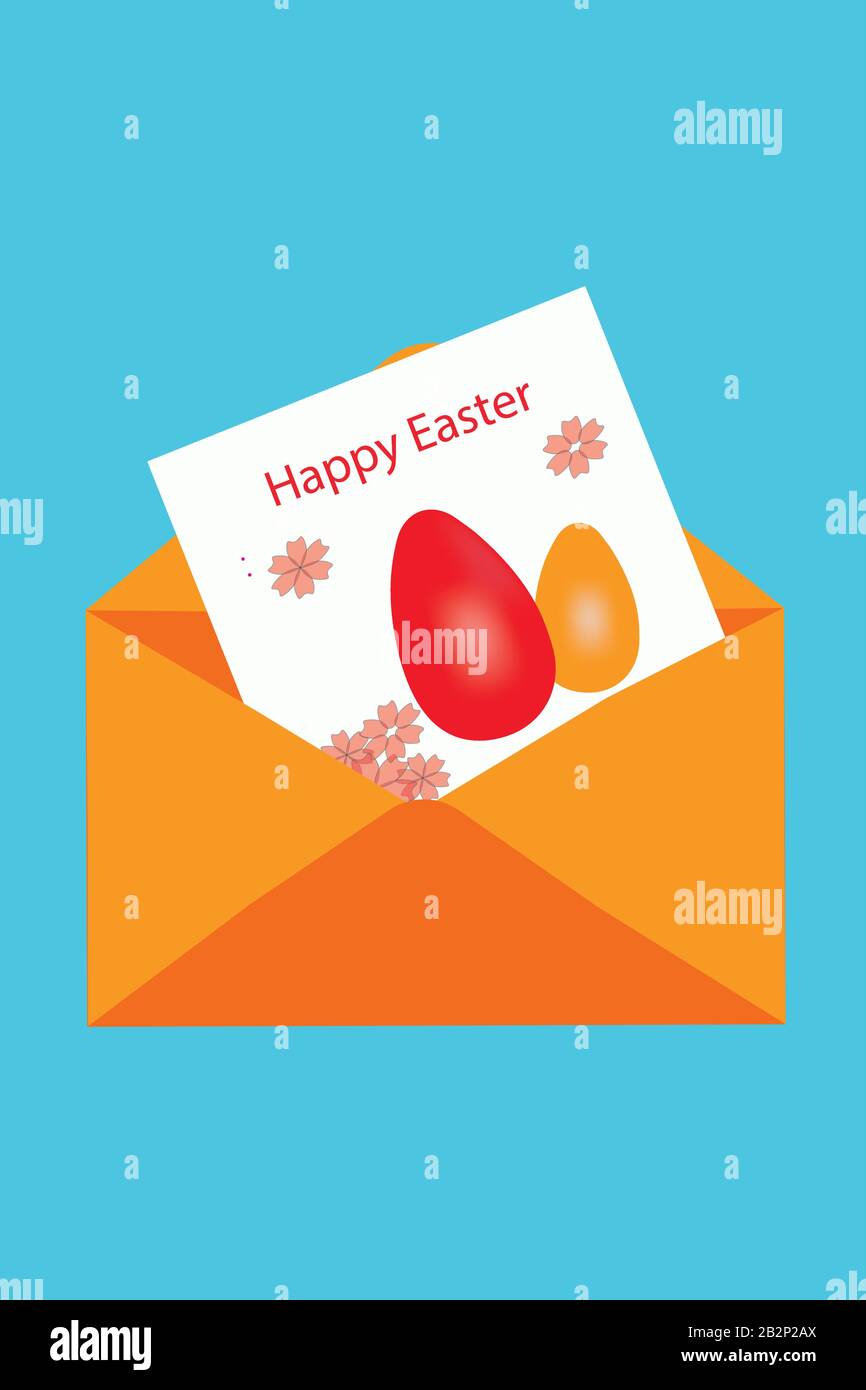 Easter eggs. Happy easter. Multi-colored Easter eggs. Easter. Easter background. Easter symbol Easter card. Easter Greetings Banner. Illustration. Cop Stock Vector