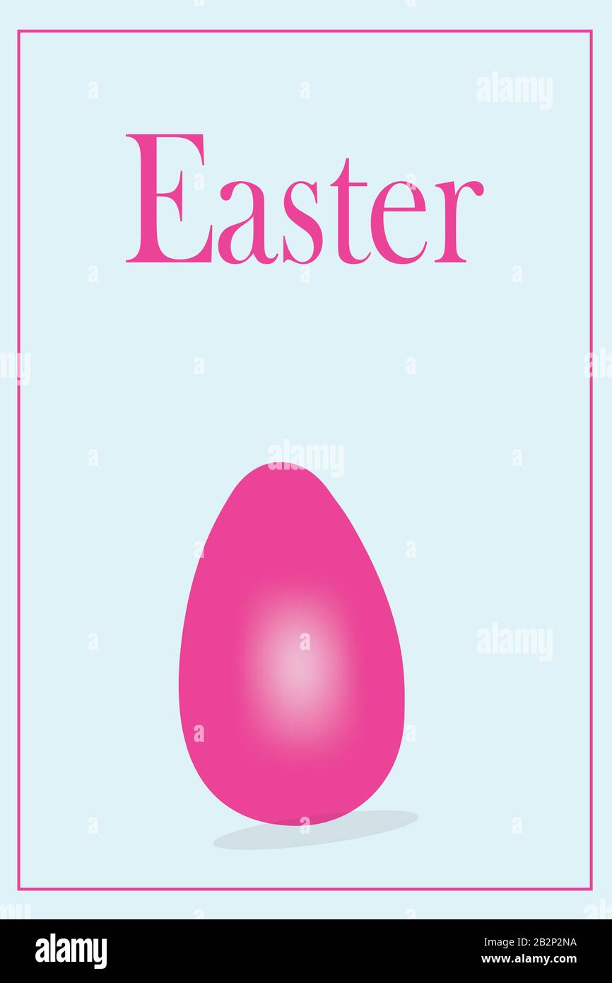 Easter eggs. Happy easter card. Multi-colored Easter eggs. Easter. Easter eggs on background. Easter background. Pink egg on a blue background. Pink i Stock Vector