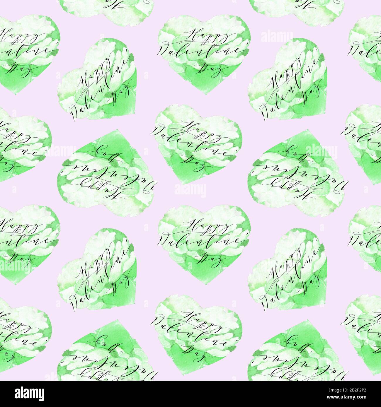 Seamless texture with funny hearts. Hand drawn seamless watercolor ...