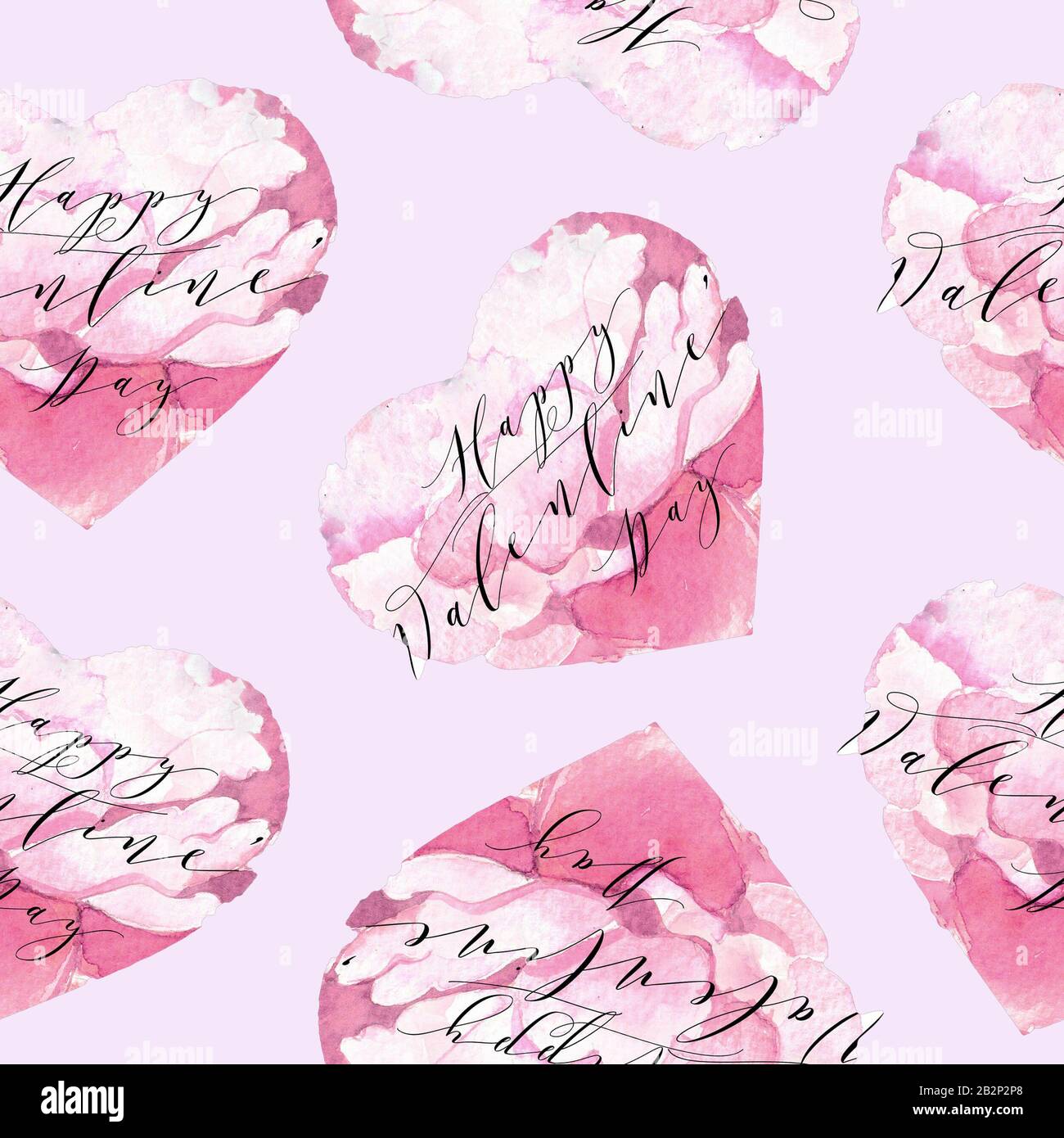 Seamless texture with funny hearts. Hand drawn seamless watercolor ...