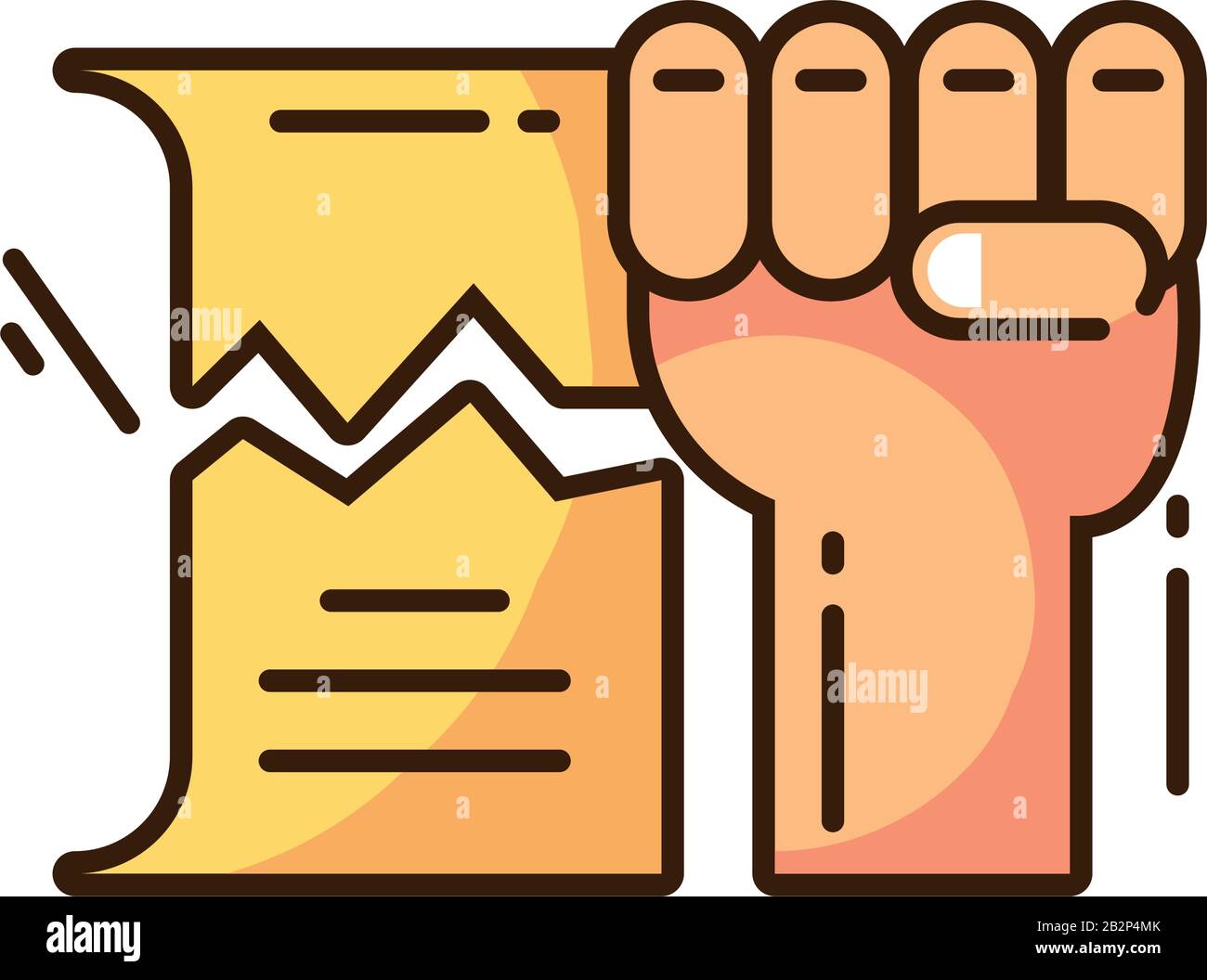 clenched fist held in protest on white background vector illustration ...