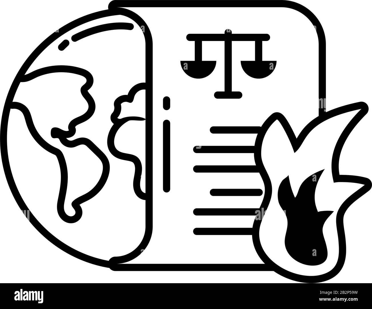 planet earth with protest icons on white background vector illustration ...
