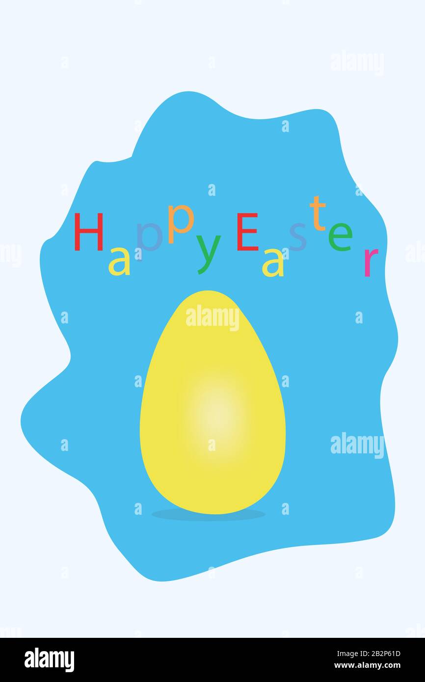 Easter Easter egg. Happy easter card. Multi-colored Easter egg. Easter egg on a white wooden background. Easter background. Easter greetings.Illustrat Stock Vector