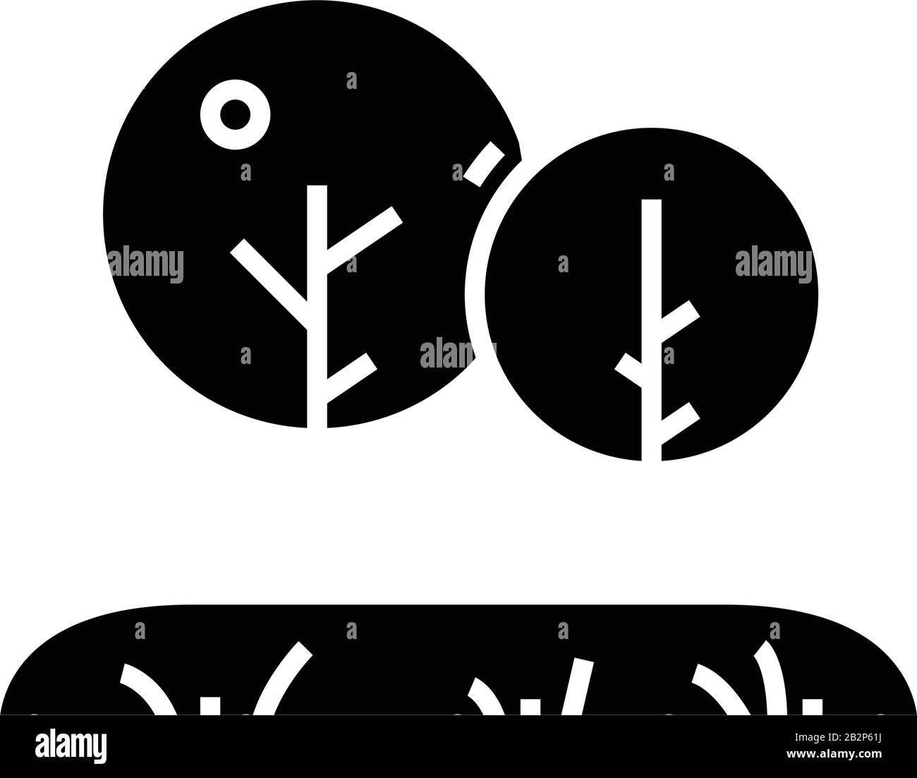 Outside forest black icon, concept illustration, vector flat symbol, glyph sign. Stock Vector