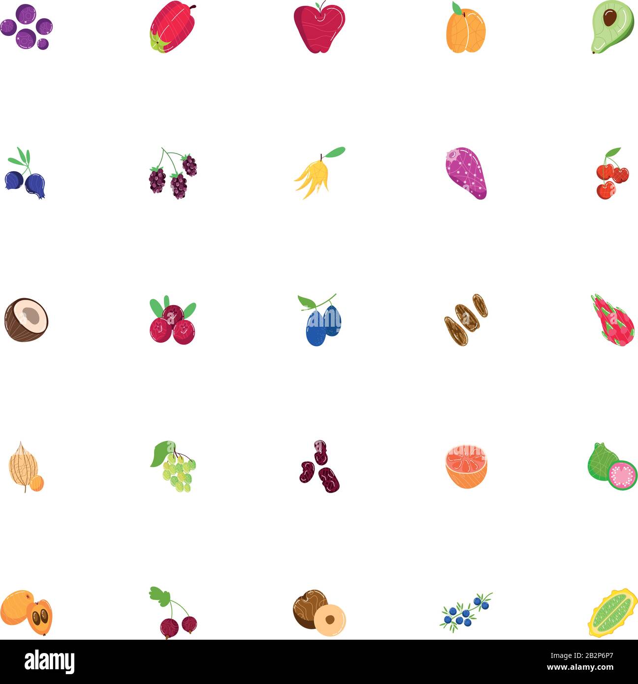 bundle of exotic fruits flat style icons Stock Vector Image & Art - Alamy