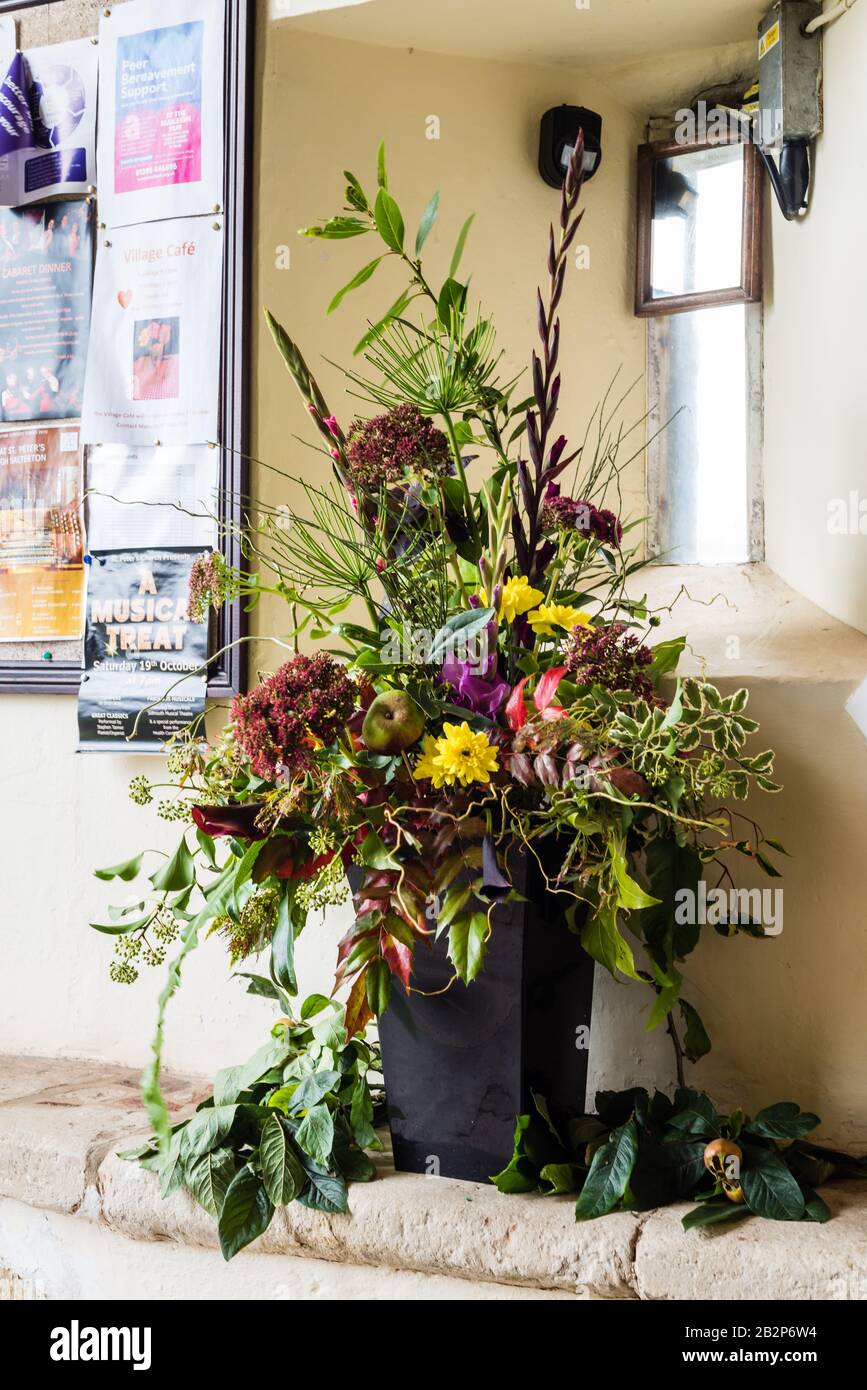 All Saints Harvest Festival at East Budleigh. Stock Photo