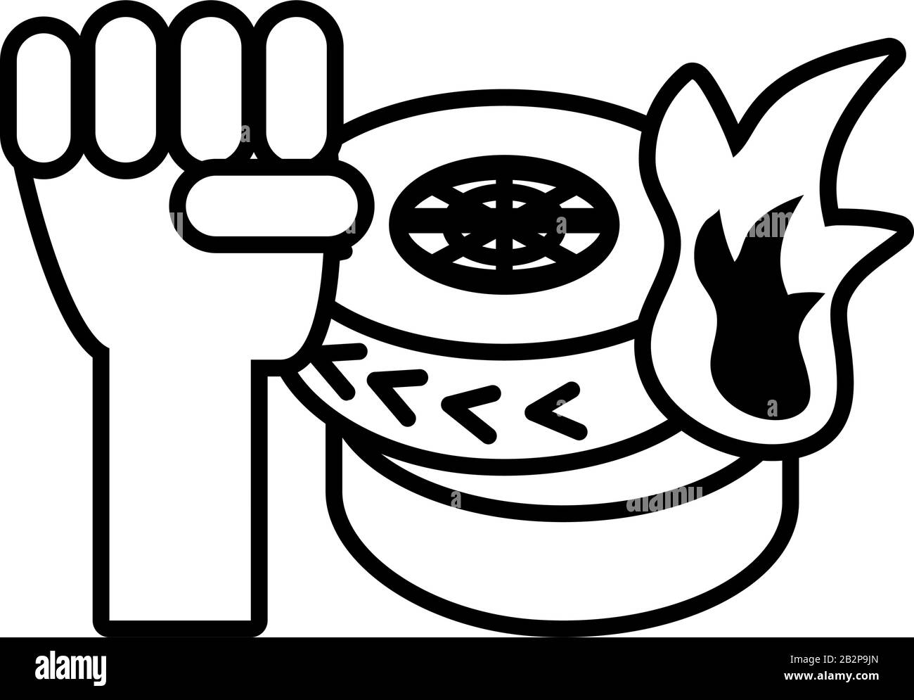 clenched fist held in protest on white background vector illustration ...