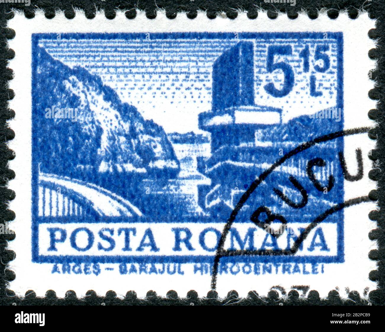 ROMANIA CIRCA 1972 A stamp printed in Romania, shown the Vidraru