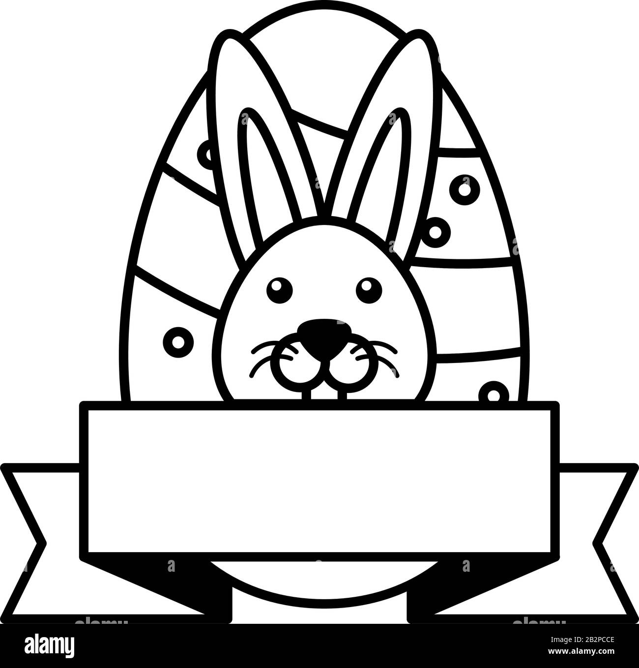 easter rabbit with eggs on white background vector illustration design Stock Vector