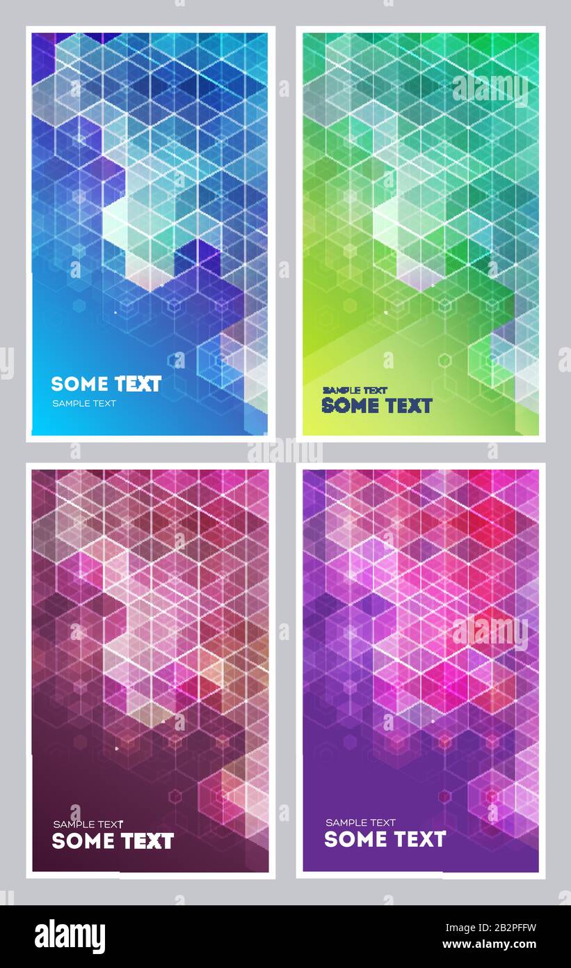 Set of Abstract geometric background design templates. Vector Stock Vector